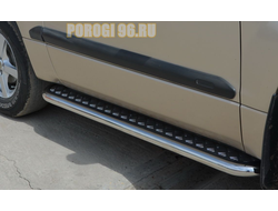 Пороги с накладным листом	d53 для Suzuki Grand Vitara 3D (2005-2012)