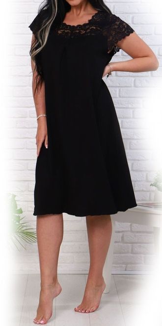 Красивая ночная сорочка Арт. 159615-521 (цвет черный) Размеры 56-74