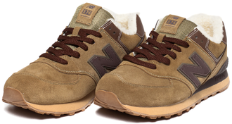 New Balance 574 Light Brown с мехом