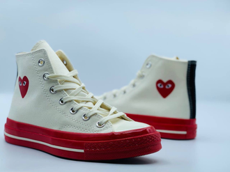 КЕДЫ CONVERSE X PLAY COMME DES GARCONS белые