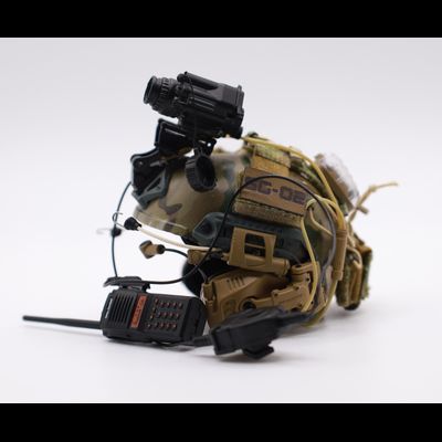 Шлем Fast с ПНВ, радиостанцией и наушниками 1/6 (26060R-B) - Easy&amp;Simple