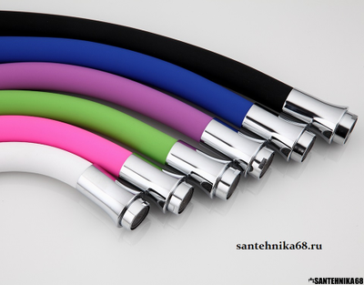 Гибкий излив цветной силиконовый с латунными гайками Frap 31см F7260 чёрный F7261 зеленый F7263 синий F7266 белый F7267 серый F7268 красный