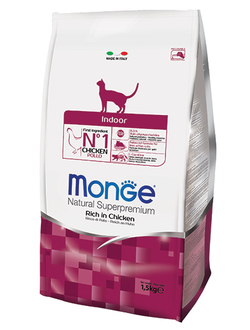 Корм для домашних кошек Monge (Монж) indoor 1,5 кг
