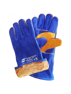 Краги спилковые утепл. синие (иск. мех) Arcticus, 200530 W