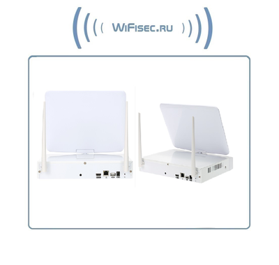 KKMOONCCTV. Комплект уличного WiFi/LAN видеонаблюдения, видеорегистратор с гибридным монитором 10" с DVR и 4 беспроводные видеокамеры, HD