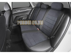 Чехлы Алькантара RIVAL задняя спинка 40/60, рисунок Строчка для Hyundai Solaris I Sd 2010-2016