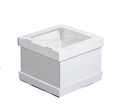 Коробка для торта с/о усиленная (белая, гофрокартон), 260*260*200мм