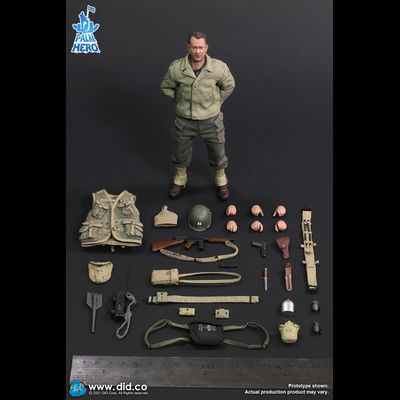 Капитан Джон Миллер ("Спасти рядового Райана", Том Хэнкс) - КОЛЛЕКЦИОННАЯ ФИГУРКА 1/12 Palm Hero Series WWII US 2nd Ranger Battalion Series 1 – Captain Miller (XA80010) - DID