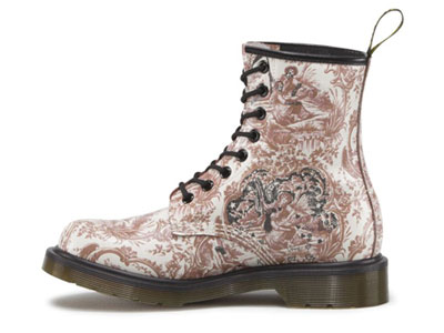 Ботинки Dr. Martens 1460 CHERRY RED ON WHITE VANDALISED JOUY