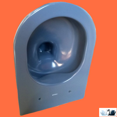 Чаша унитаза Creavit Free Basalt FE322-11BM00E-0000 подвесная безободковая, сине - серая, Steel Blue