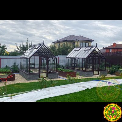 Базовая комплектация теплицы из стекла  и алюминия БРИТТОН размером 5000 x 2500 мм