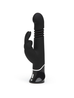 Черный хай-тек вибратор Greedy Girl Thrusting Rabbit Vibrator - 22,8 см. Производитель: Fifty Shades of Grey, Великобритания