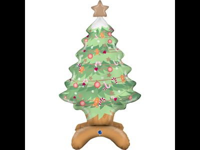 Шар 3D (31''/79 см) Фигура на подставке, Новогодняя елочка