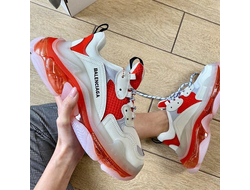 Кроссовки Balenciaga Triple S красные с белым