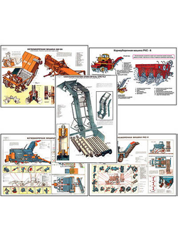 Плакаты ПРОФТЕХ "Машины для уборки сахарной свеклы" (11 пл, винил, 70х100)