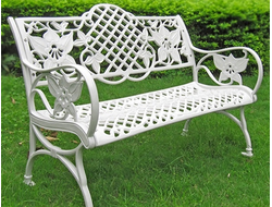 Садовая скамья из литого алюминия Lily White