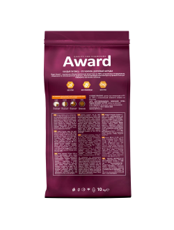 AWARD (Авард) Hairball & Indoor, сухой корм для кошек для выведения шерсти, Утка, Курица 10 кг