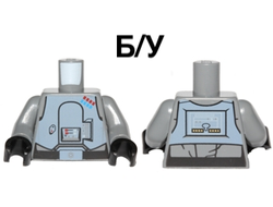 ! Б/У - Torso Sand Blue Armor Breastplate, Black Lines with Blue and Red General Insignia Pattern SW General Veers / Dark Bluish Gray Arms / Black Hands, Dark Bluish Gray (973pb1711c01 / 6079748) - Б/У
