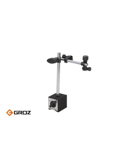 Стойка индикаторная магнитная GROZ 258 мм с мощным магнитом до 60 кг, база 50x70x55 мм