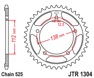Звезда ведомая (47 зуб.) RK B5005-47 (Аналог: JTR1304.47) для мотоциклов Honda