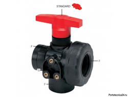 Кран 3х ходовой; тип ручки LL; крепление TYPE 1; вх.-вых.1" (ВЫСОКАЯ РУЧКА)