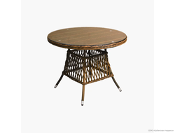 Стол Прованс круглый/стекло 70см из ротанга