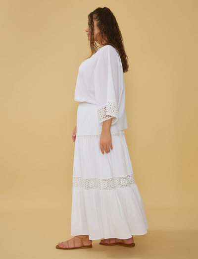 Юбка макси с шитьем