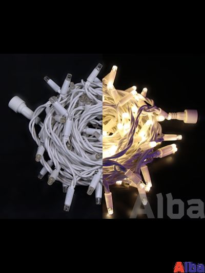 Гирлянда-нить 10 м, 220В, ТЕПЛЫЙ БЕЛЫЙ, IP 65 резина, с мерцанием
