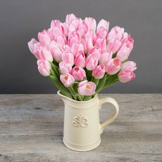 Букет из розовых тюльпанов 15,25,35,45 шт
