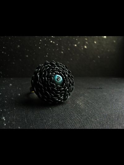 "Цветок Ворона". Комплект украшений (кольцо и брошь) в готическом стиле из коллекции "Рейвенсвуд"