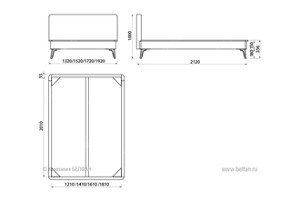 Кровать "Elva" (Эльва) 160 мягкое изголовье, Belfan купить в Симферополе