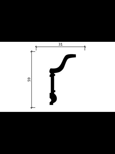 Потолочный плинтус DECOR-DIZAYN DD501, из дюрополимера, под покраску, ударопрочный, 2 метра