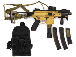 Пистолет-пулемет SIG MPX-K с подсумками для магазинов 1/6 (DCG004) - DAMTOYS