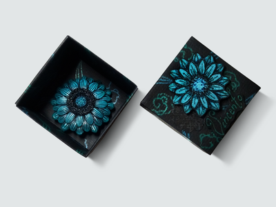 "Первовечер чудес". Маленькая 3Д-коробочка для броши