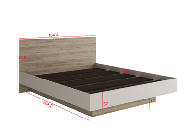 Бохо КР-001 кровать 1,6 м Дуб Крафт Серый/Кашемир (с основанием)