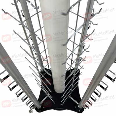 HG7516 Стойка напольная вращающаяся для очков, металлические штоки с замками, на колесах, 80 мест