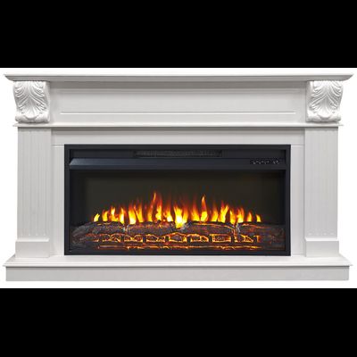 Линейный электрокамин Глория RF WT с очагом Flash 36