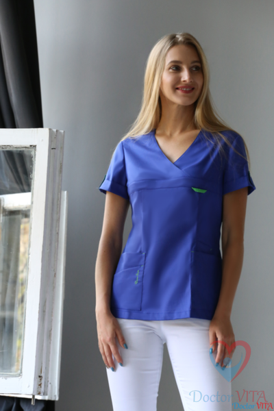 Блуза «Альфа», васильковая