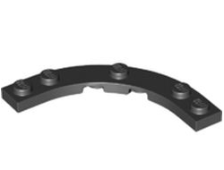 Plate, Round Corner 5 x 5 with 4 x 4 Curved Cutout, Black (80015 / 6372045)