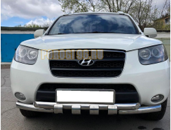 Защита переднего бампера G d60/60 для Hyundai Santa Fe (2006-2010)