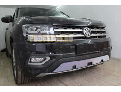 Защита радиатора Volkswagen Teramont 2017- chrome низ с камерой и парктроником