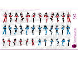 Слайдер-дизайн 382 - Силуэты Снегурочек в красном и голубом