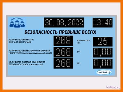 Электронное табло без несчастных случаев 1000*1800см