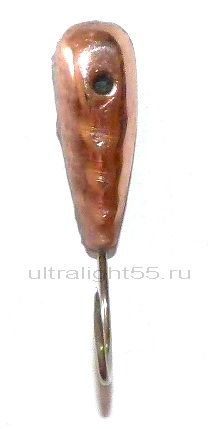 Мормышка Ручейник, 0,65 гр, медь