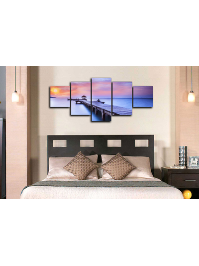 Модульная картина "Закат на причале"