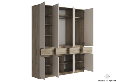 Бостон Шкаф ШК-004 ЛДСП Дуб Крафт серый/ Кашемир