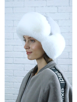 Ушанка "Нон-стоп" цвет серебро + белый