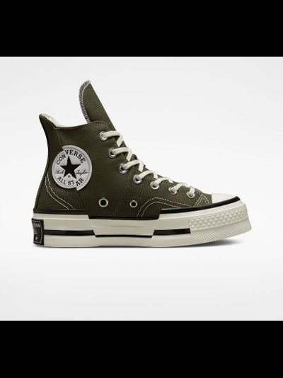 Кеды Converse Chuck 70 Plus зеленые высокие на платформе A01362C