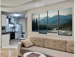 Модульная картина "Дорога в снежные горы"