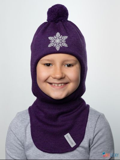 Шапка-шлем 23101-04 с утеплителем, хб подклад, фиолетовый 48-50